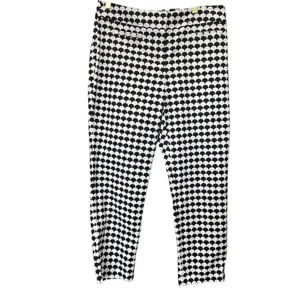 Ann Taylor Kate Fit Cropped Pants Modern Houndstooth Workwear Size 4 EUC - Picture 2 of 6